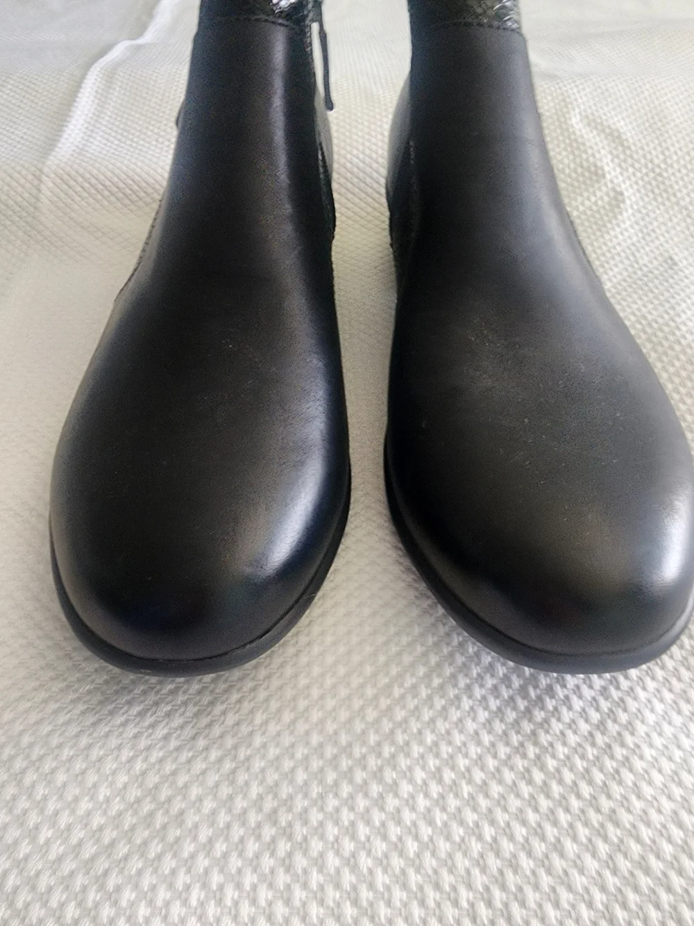 Dansko black leather ankle Boots with side buckle and textured panel